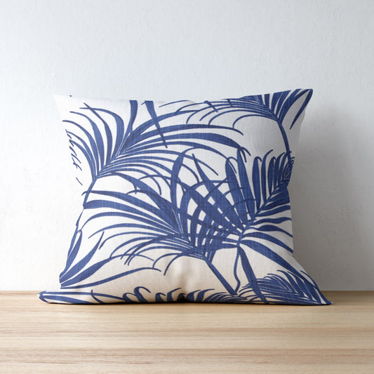 Cobalt Blue Tropical Pillow Cover