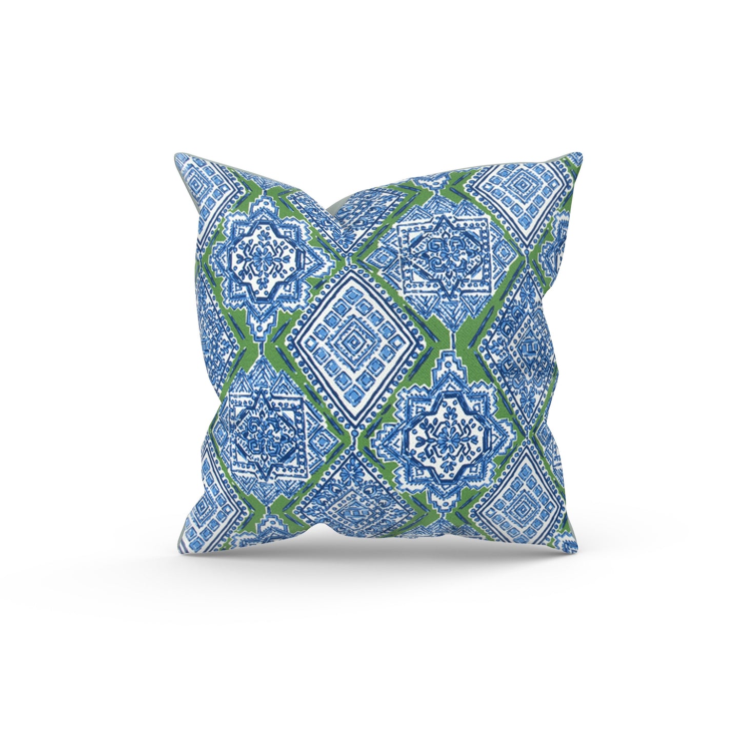 Blue Green Tile Outdoor Pillow Cover