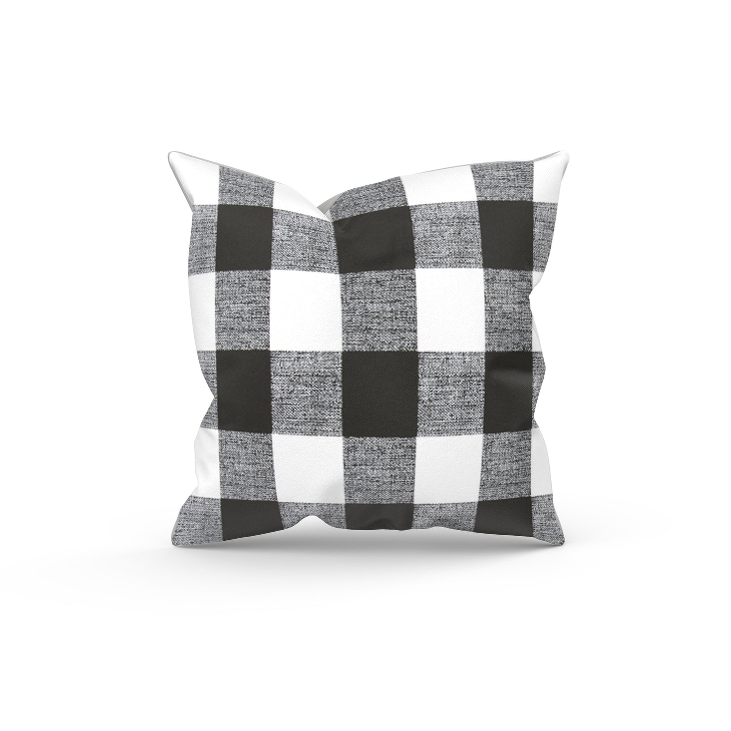 Black and White Buffalo Plaid Outdoor Pillow Cover