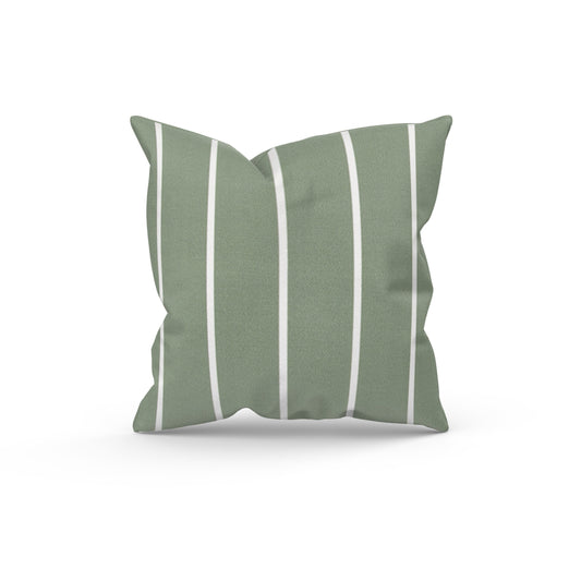 Dusty Green Stripe Outdoor Pillow Cover