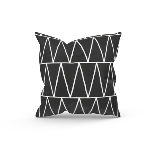 Black Contemporary Triangle Outdoor Pillow Cover