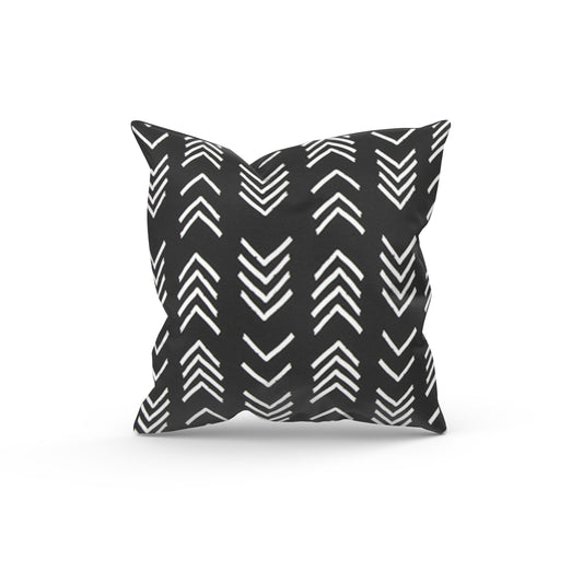 Black and White Boho Arrow Outdoor Pillow Cover