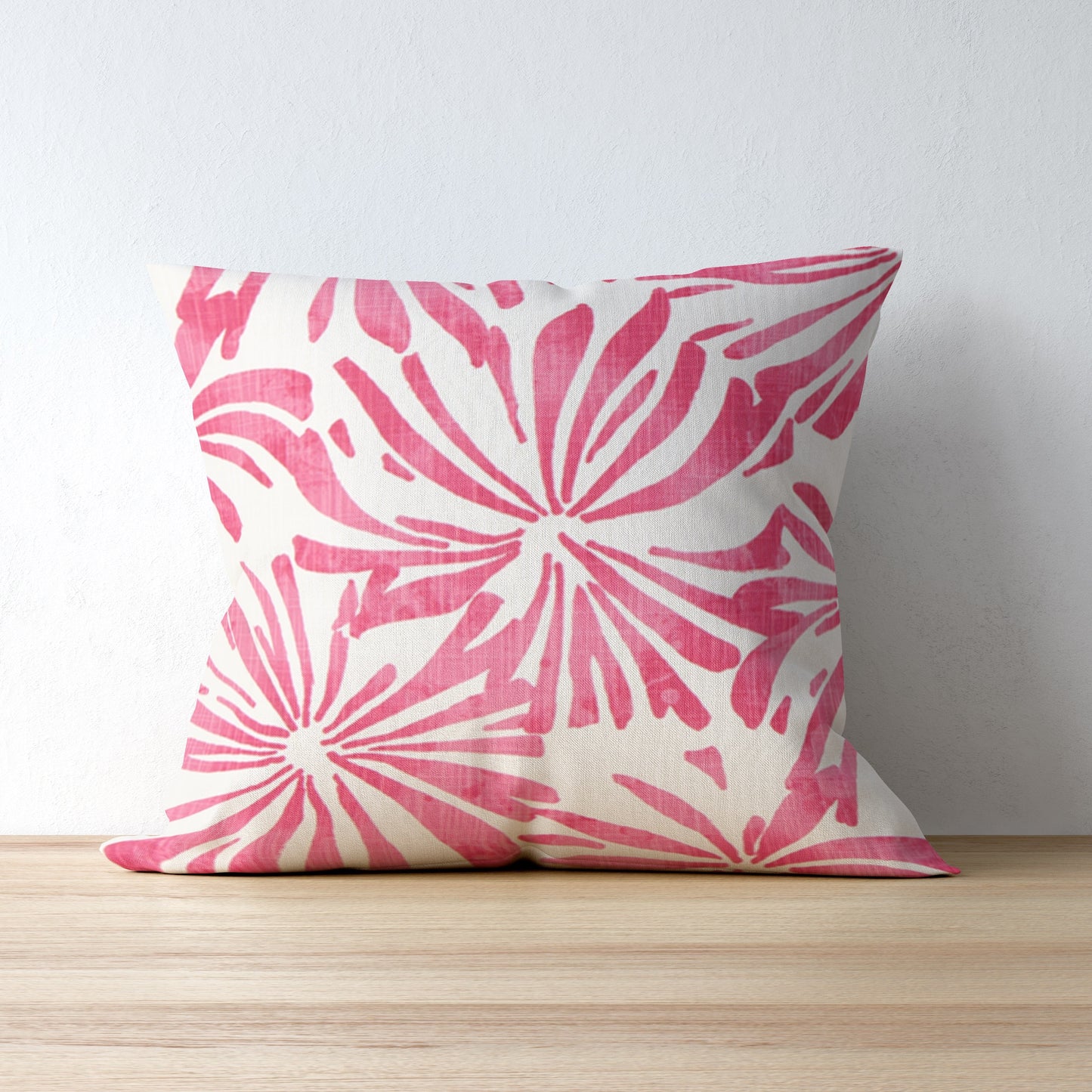 Fuchsia Pink Abstract Floral Pillow Cover