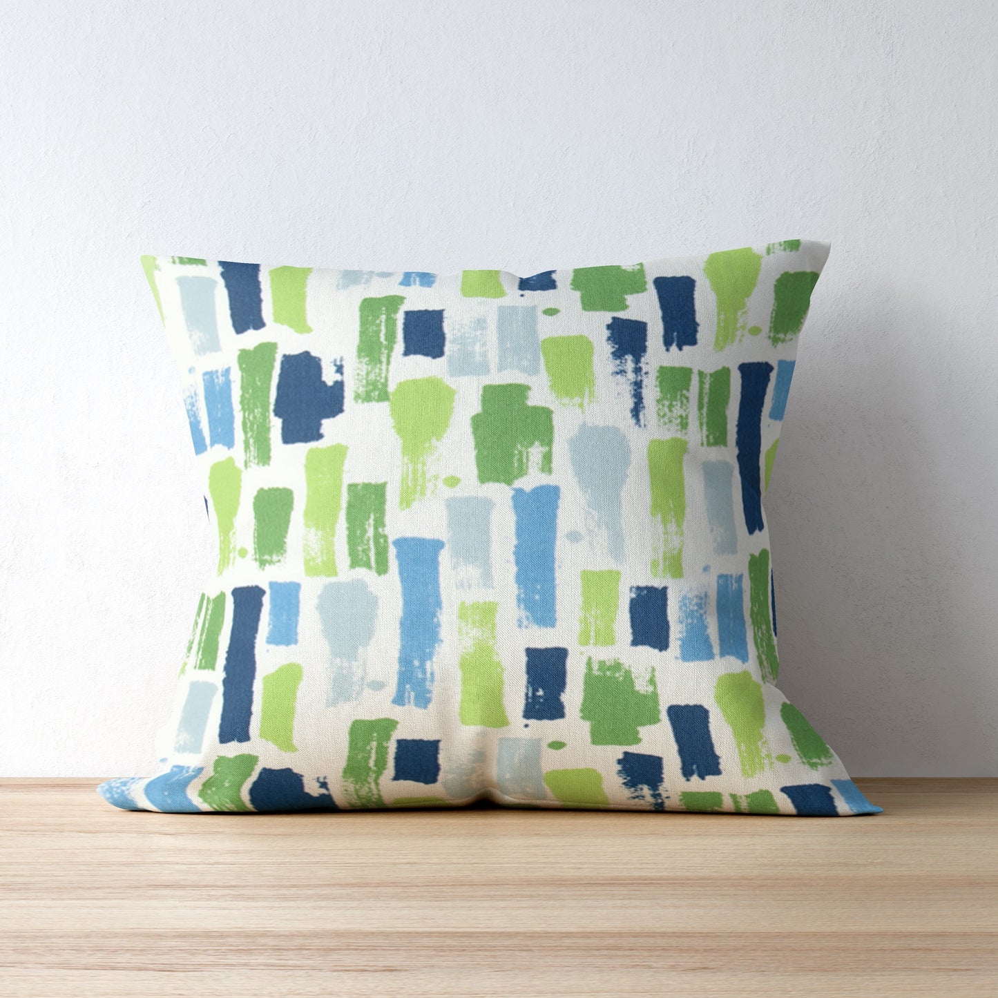 Blue Green Abstract Block Indoor Pillow Cover