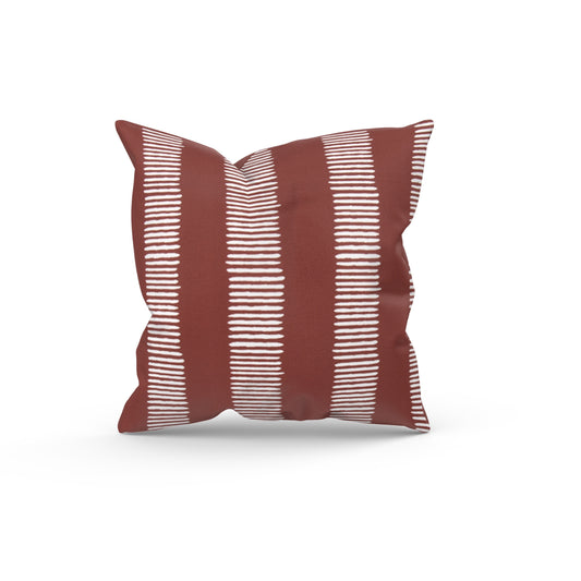 Dark Red Abstract Striped Outdoor Pillow Cover