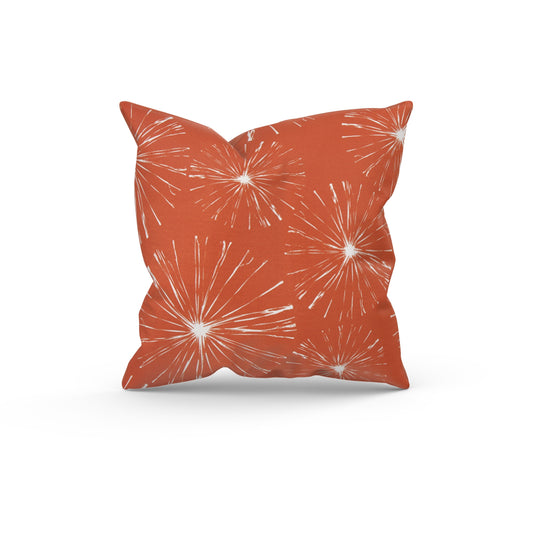 Orange Abstract Floral Outdoor Pillow Cover