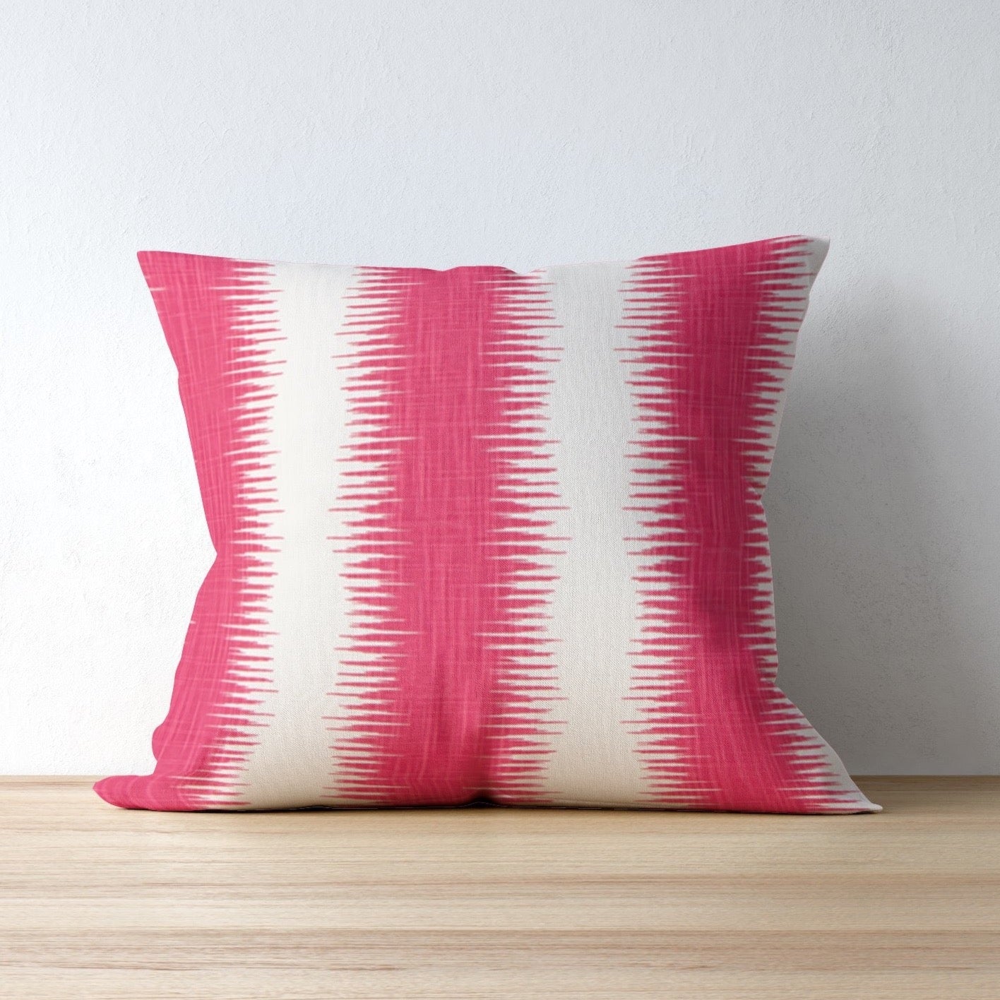 Fuchsia Pink Abstract Striped Pillow Cover