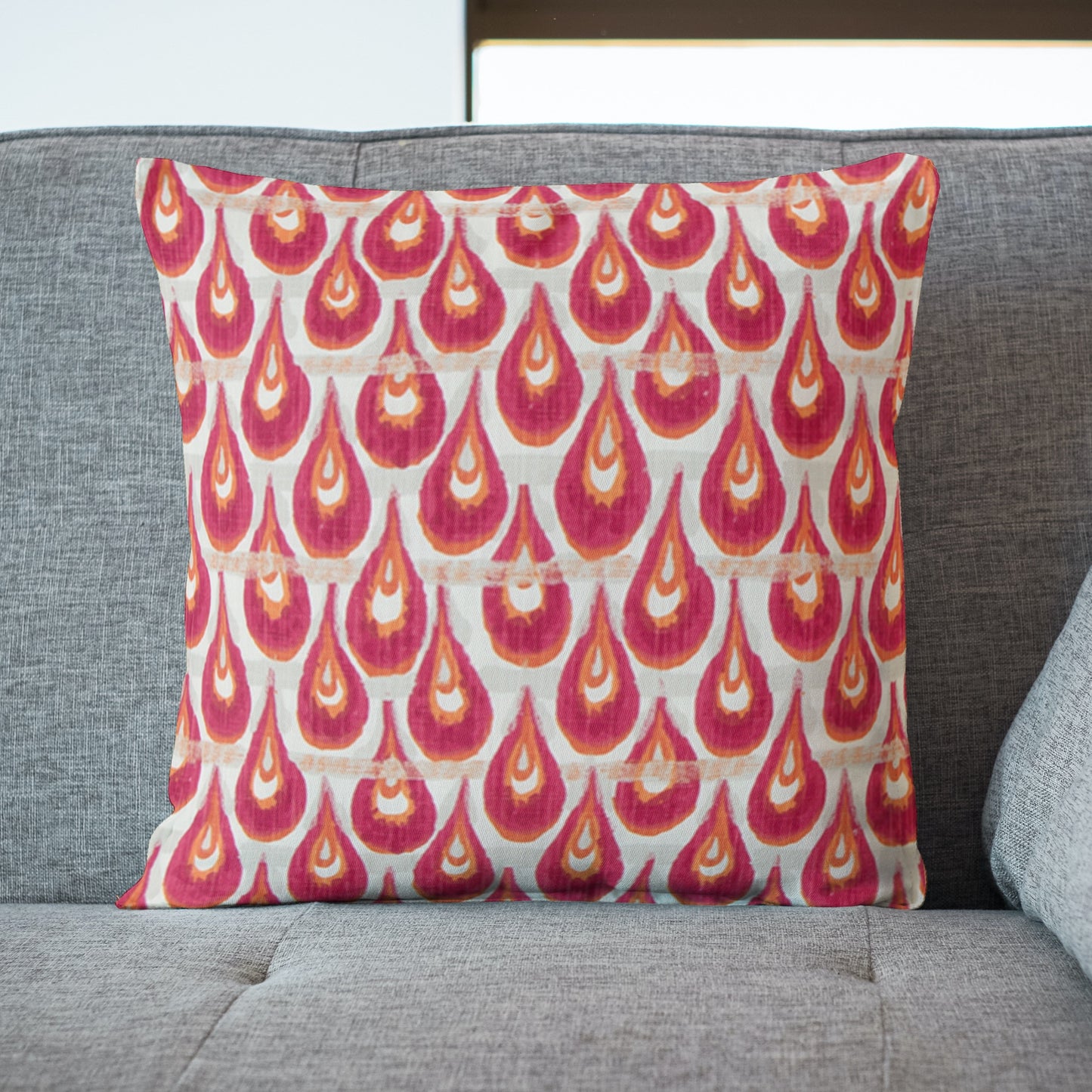 Fuchsia Pink Abstract Raindrop Pillow Cover