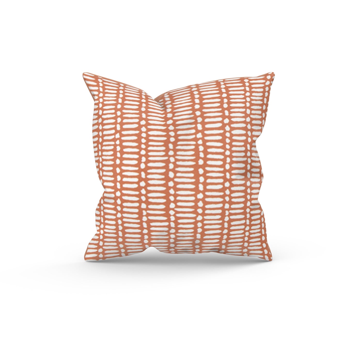 Terra-cotta Orange Dash Pillow Cover