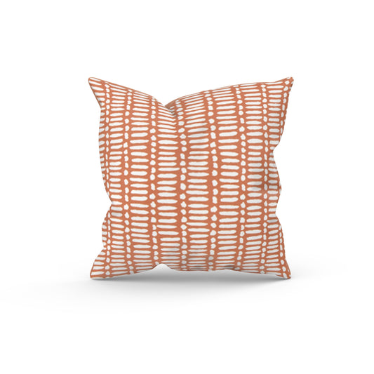 Terra-cotta Orange Dash Pillow Cover